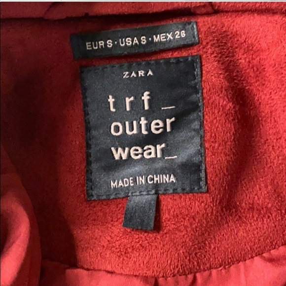 Zara Suede Leather Moto Biker Jacket w Belt - Picture 13 of 14